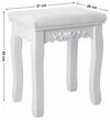 Dressing Table Chair, White Finished MDF With Padded Cushion DL Modern