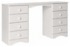 Dressing Table in White Painted MDF, Double Pedestal Design 8 Storage Drawers DL Modern