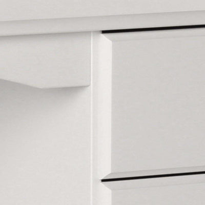 Dressing Table in White Painted MDF, Double Pedestal Design 8 Storage Drawers DL Modern