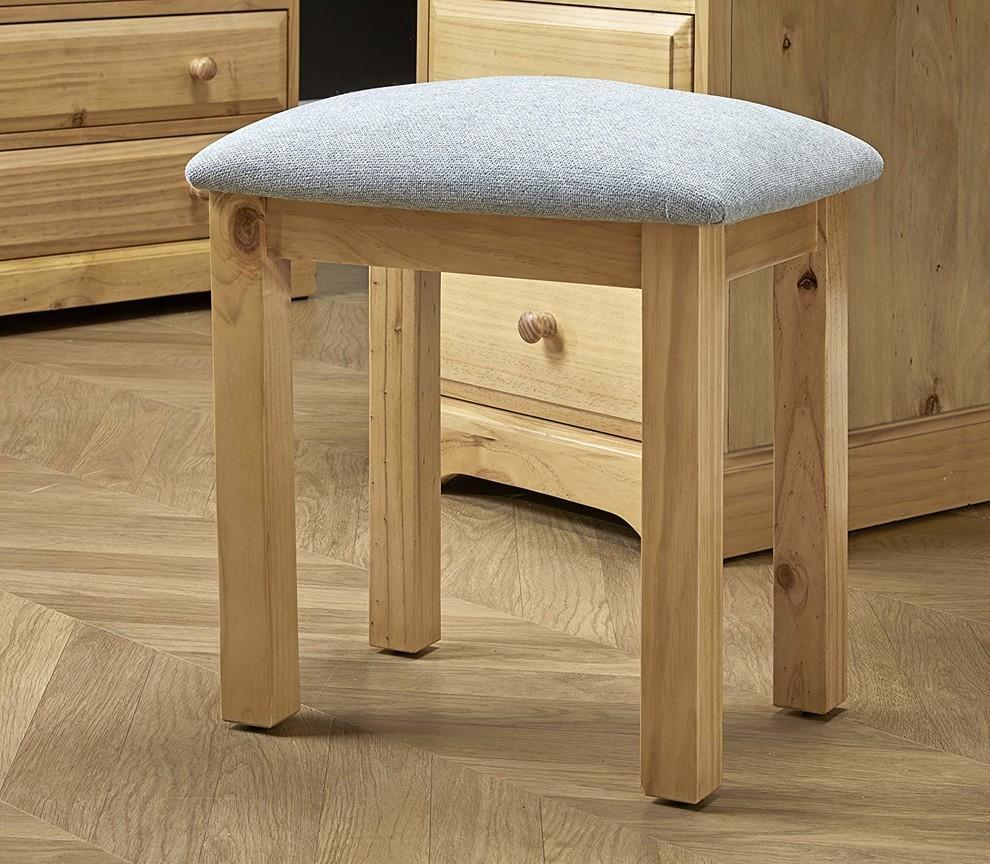 Wood stool with deals cushion