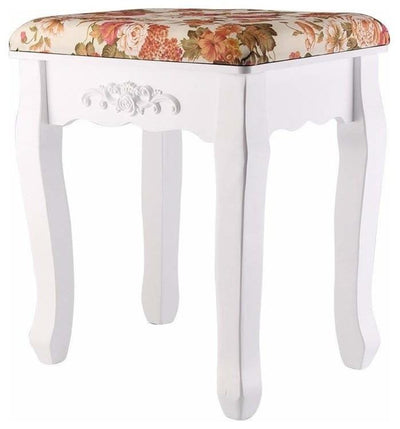 Dressing Table Stool, Solid Wood Legs and Soft Padded Cushion DL Modern