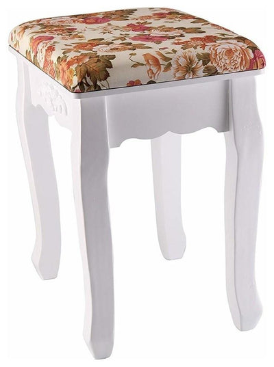 Dressing Table Stool, Solid Wood Legs and Soft Padded Cushion DL Modern