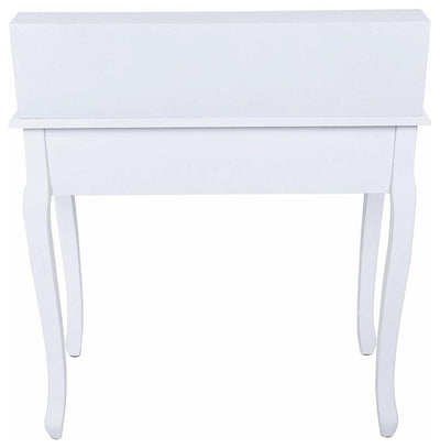 Dressing Table, White Finished MDF With 2-Large and 2-Small Storage Drawers DL Modern