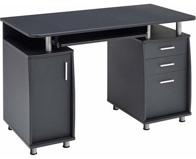Elegant Modern Desk, Laminated Melamine Board, Graphite Black DL Modern