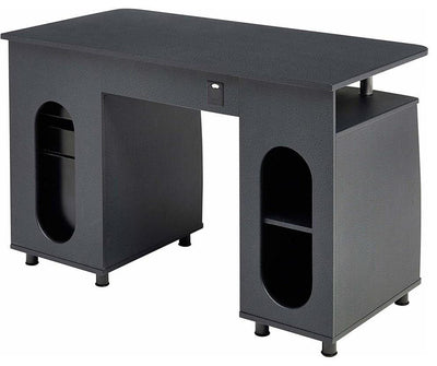 Elegant Modern Desk, Laminated Melamine Board, Graphite Black DL Modern