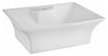 Flared Rectangular Basin, White Ceramic With 1 Tap Hole, Simple Modern Style DL Modern