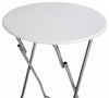 Foldable Bar Bistro Table With White Top and Chrome Finished Legs, Round Design DL Modern