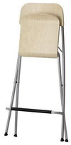 Foldable Bar Stool With Strong Plastic Legs and Wooden Seat and Backrest DL Contemporary