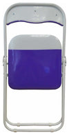 Foldable Chair, Tubular Steel Frame With Padded Seat, White Finish, Purple DL Contemporary