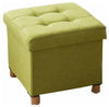Foldable Storage Ottoman, Fiberboard Frame and Soft Fabric Upholstery, Green DL Modern