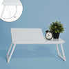 Folding Bed Desk Table, MDF With Steel Legs, White DL Contemporary