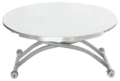 Folding Dining Table With Metal Frame and Tempered Glass Top DL Modern