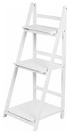 Folding Storage Organiser, White Finish MDF With 3 Open Shelves, Ladder Design DL Modern