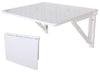 Folding Wall-Mounted Table in White Painted MDF Drop-Leaf Style for Space Saving DL Contemporary