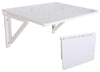 Folding Wall-Mounted Table in White Painted MDF Drop-Leaf Style for Space Saving DL Contemporary