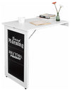 Folding Wall-Mounted Table, White Finish Wood With Blackboard for Space Saving DL Modern