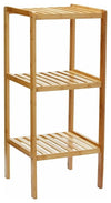 Free-Standing Shelving Unit, Natural Bamboo Wood With 3-Open Shelves DL Traditional