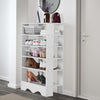 Free Standing Shoe Storage Rack, White Finished MDF With 5 Open Shelves DL Contemporary