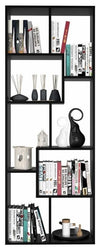 FreeStanding Bookcase, Solid Wood With 8-Compartment, Modern Design, Black DL Modern