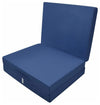 Futon Mattress in Polyester, Simple Modern Design, Foldable, Dark Blue DL Modern