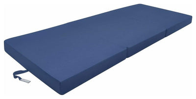 Futon Mattress in Polyester, Simple Modern Design, Foldable, Dark Blue DL Modern