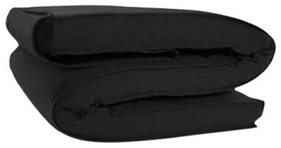 Futon Mattress Upholstered, Fabric With Linen Cover, Black, Double DL Contemporary