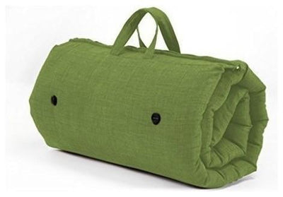 Futon Sleeping Mattress, Lime Green Upholstery Fabric, Roll Up-Zip Up Design DL Modern