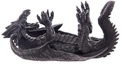 Gothic Dragon Wine Bottle Stand, Grey Finished Resin, Modern Design DL Modern