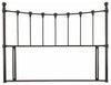 Headboard, Black Solid Metal, Contemporary Stylish and Bar Design, King DL Contemporary