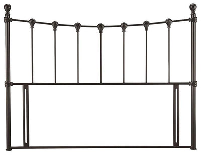 Headboard, Black Solid Metal, Contemporary Stylish and Bar Design, Small Double DL Contemporary