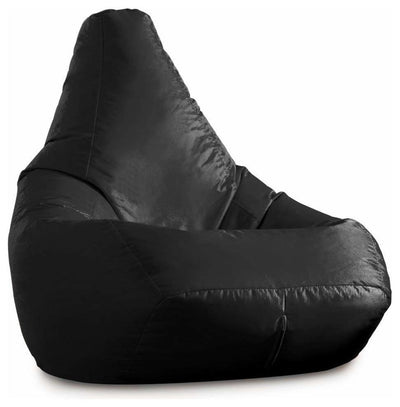 High Back Bean Bag Chair Upholstered, Waterproof Fabric, Black DL Modern