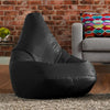 High Back Bean Bag Chair Upholstered, Waterproof Fabric, Black DL Modern