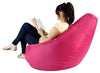 High Back Bean Bag Chair Upholstered, Waterproof Fabric, Pink DL Modern