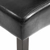 High Backed Chair, Black Finish Wooden Legs and Faux Leather Upholstery, Black DL Modern