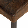 High Backed Chair, Black Finish Wooden Legs and Faux Leather Upholstery, Natural DL Modern