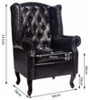 Highback Armchair Upholstered, PU Leather, Hardwood Legs, Antique Design, Black DL Contemporary