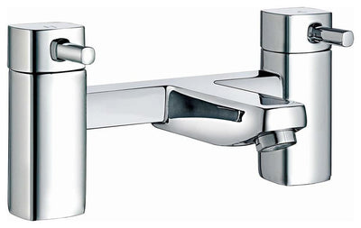 Hot and Cold Basin Sink Mixer Taps with Bath Filler Set, Chrome Plated Brass DL Modern