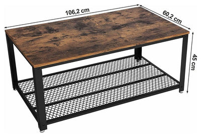 Industrial Coffee Table With Metal Frame and Particle Board Top DL Industrial