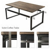 Industrial Coffee Table with Solid Veneer Top and Steel Frame DL Industrial