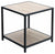 Industrial Side End Table with Metal Frame and Fiberboard Top, Oak DL Industrial