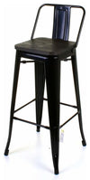 Industrial Stylish Bar Stools, Metal Frame, Black, Set of 4 DL Industrial