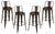 Industrial Stylish Bar Stools, Metal Frame, Set of 4, Gun Metal DL Industrial