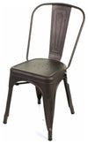 Industrial Stylish Set of 2 Chairs, Solid Metal, Gun Metal DL Industrial