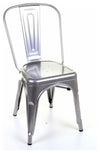 Industrial Stylish Set of 2 Chairs, Solid Metal, Simple Vintage Design, Silver DL Industrial