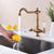 Kitchen Sink Mixer Tap, Solid Brass With Double Handle, Traditional Design, Gold DL Traditional