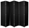 Large Contemporary Folding Room Divider Screen, Black Wicker DL Contemporary