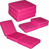 Large Cube Sofa Bed Upholstered, Soft Fabric, Pink DL Contemporary