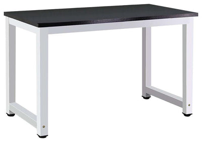 Large Desk Table With Steel Frame and MDF Top, Simple Modern Design, Black DL Modern