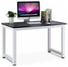 Large Desk Table With Steel Frame and MDF Top, Simple Modern Design, Black DL Modern