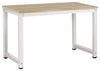 Large Desk Table With Steel Frame and MDF Top, Simple Modern Design, Light Oak DL Modern